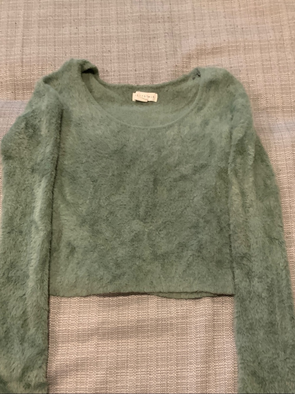 croft & barrow Sage Green Fuzzy Crewneck Sweater